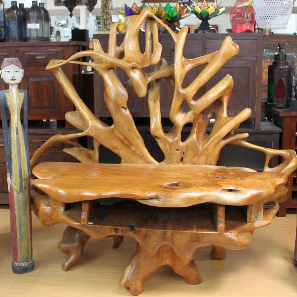 TEAK ROOT (AKAR) ENTERTAINMENT UNIT OR HALL-WAY STAND